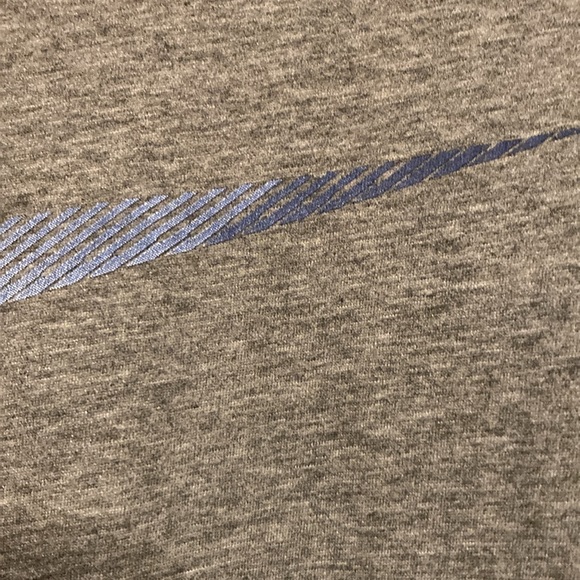 Men’s XXL “The Nike Tee” Dri-Fit Gray with Blue Swoosh - Picture 4 of 10